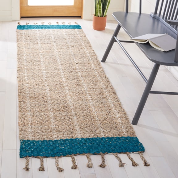 SAFAVIEH Cape Cod Kristen Distressed Runner Rug, Blue/Natural, 2'3" x 8'