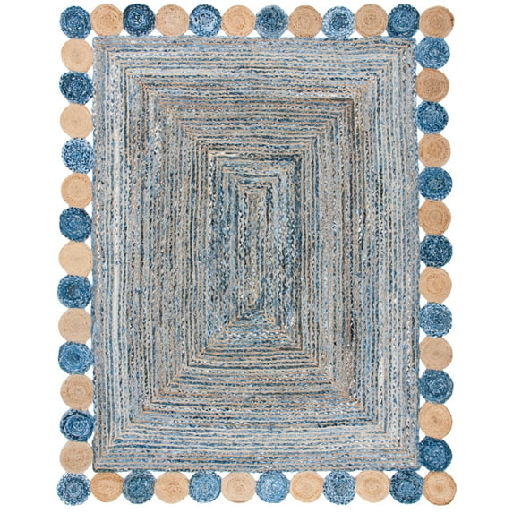 SAFAVIEH Cape Cod Kyle Braided Area Rug, 6' x 9', Blue/Beige