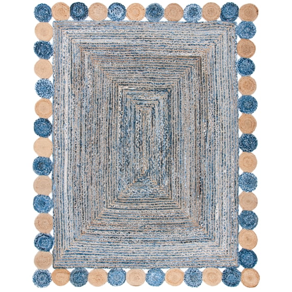 SAFAVIEH Cape Cod Kyle Braided Area Rug, 8' x 10', Blue/Beige