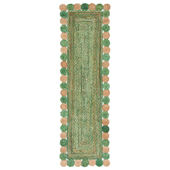 SAFAVIEH Cape Cod Kyle Geometric Area Rug, Green/Natural, 3' x 5'