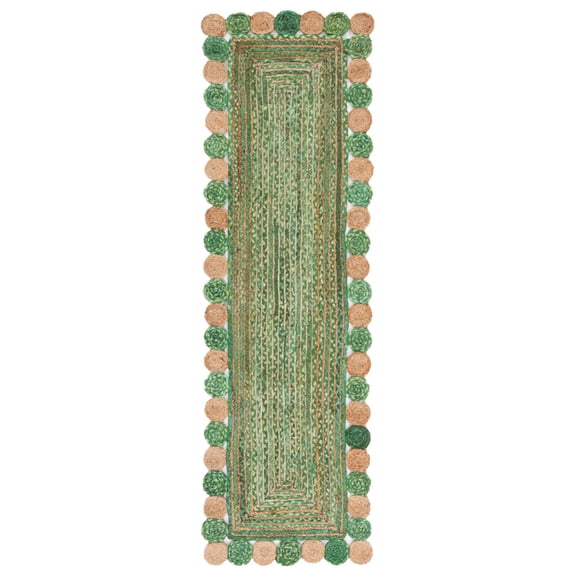 SAFAVIEH Cape Cod Kyle Geometric Area Rug, Green/Natural, 5' x 8'