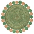 thumbnail image 1 of SAFAVIEH Cape Cod Kyle Geometric Area Rug, Green/Natural, 6' x 6' Round, 1 of 11