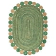 thumbnail image 1 of SAFAVIEH Cape Cod Kyle Geometric Area Rug, Green/Natural, 6' x 9' Oval, 1 of 11