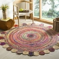 thumbnail image 1 of SAFAVIEH Cape Cod Kyle Geometric Area Rug, Red/Multi, 5' x 5' Round, 1 of 7