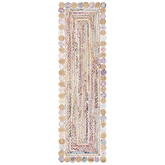 SAFAVIEH Cape Cod Kyle Geometric Runner Rug, Beige/Multi, 2'3" x 14'