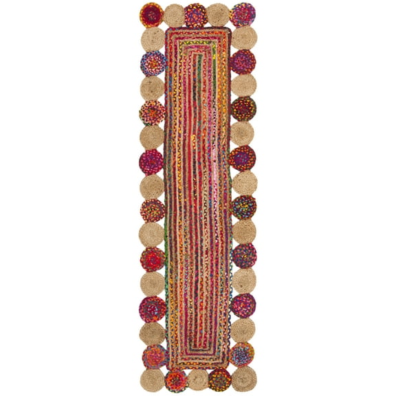 SAFAVIEH Cape Cod Kyle Geometric Runner Rug, Red/Multi, 2'3" x 16'