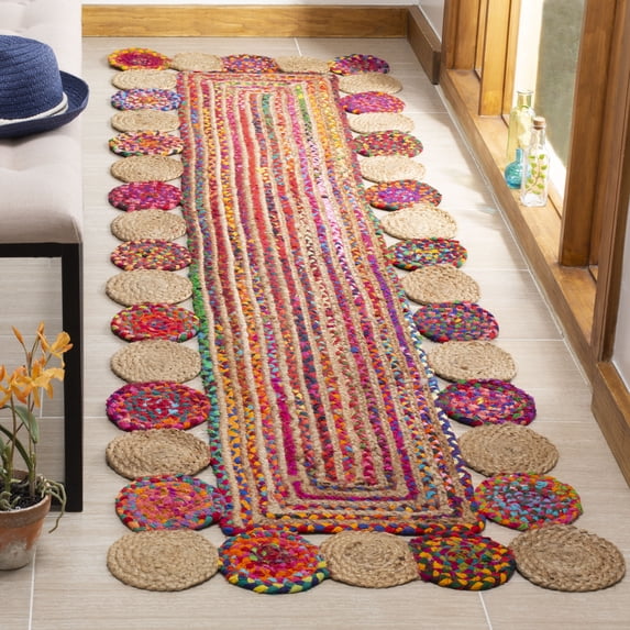 SAFAVIEH Cape Cod Kyle Geometric Runner Rug, Red/Multi, 2'3" x 6'