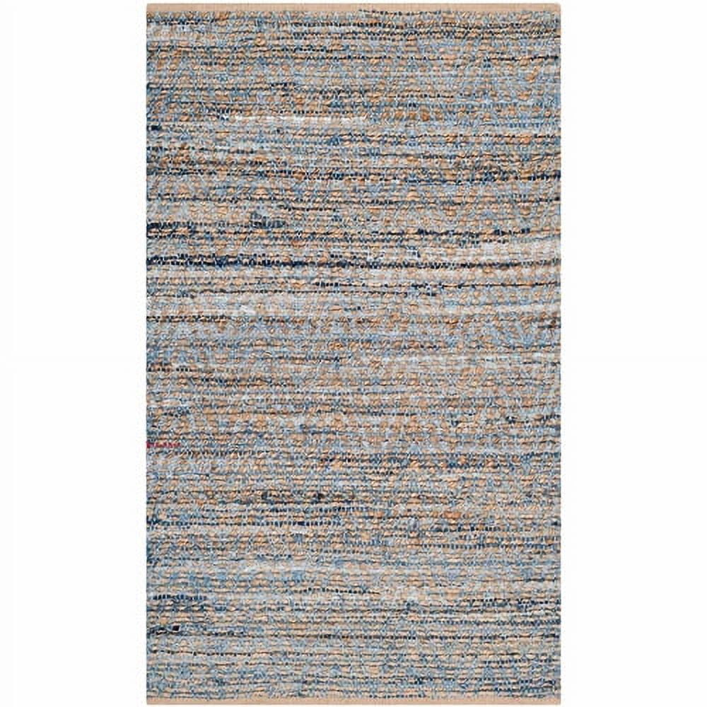 Cape Cod Blue Handwoven Jute 4' x 6' Area Rug