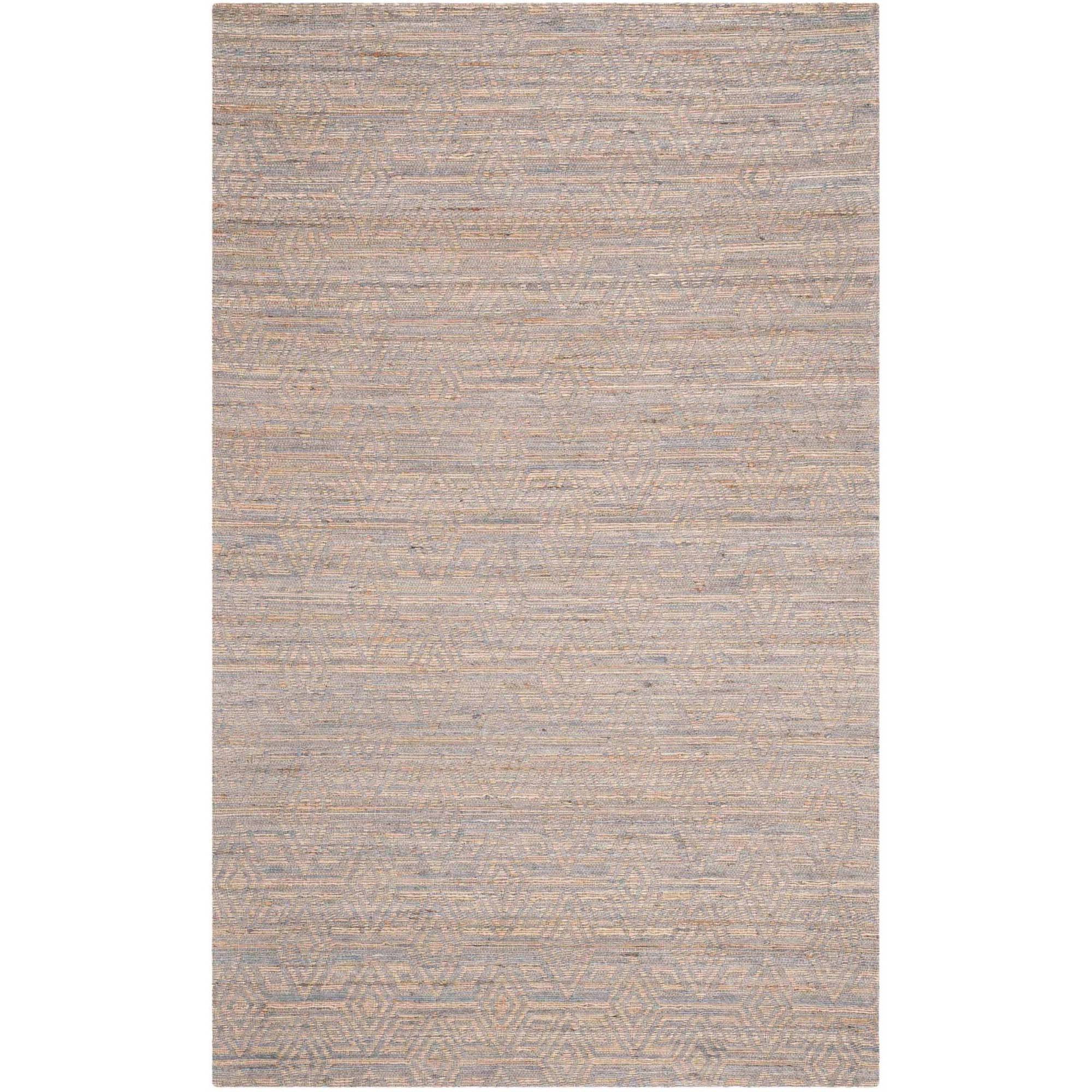 Gray Geometric Flat Woven Cotton 4' x 6' Area Rug