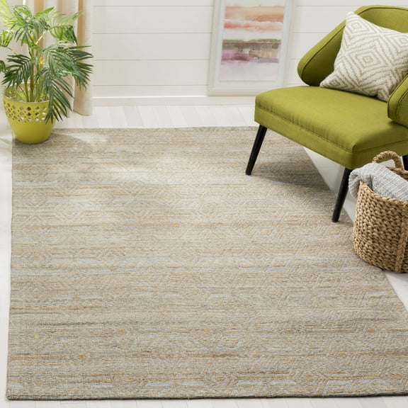 SAFAVIEH Cape Cod Lyall Geometric Area Rug, Gray/Sand, 6' x 6' Square