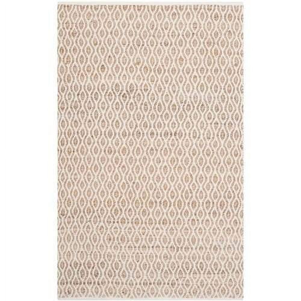 Natural Hand-Knotted Cotton Rectangular Area Rug 4' x 6'