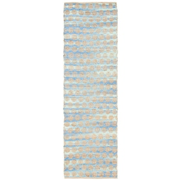 SAFAVIEH Cape Cod Machayla Geometric Runner Rug, Blue/Natural, 2'3" x 8'