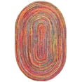 thumbnail image 1 of SAFAVIEH Cape Cod Miah Braided Area Rug, 3' x 5' Oval, Red/Multi, 1 of 6