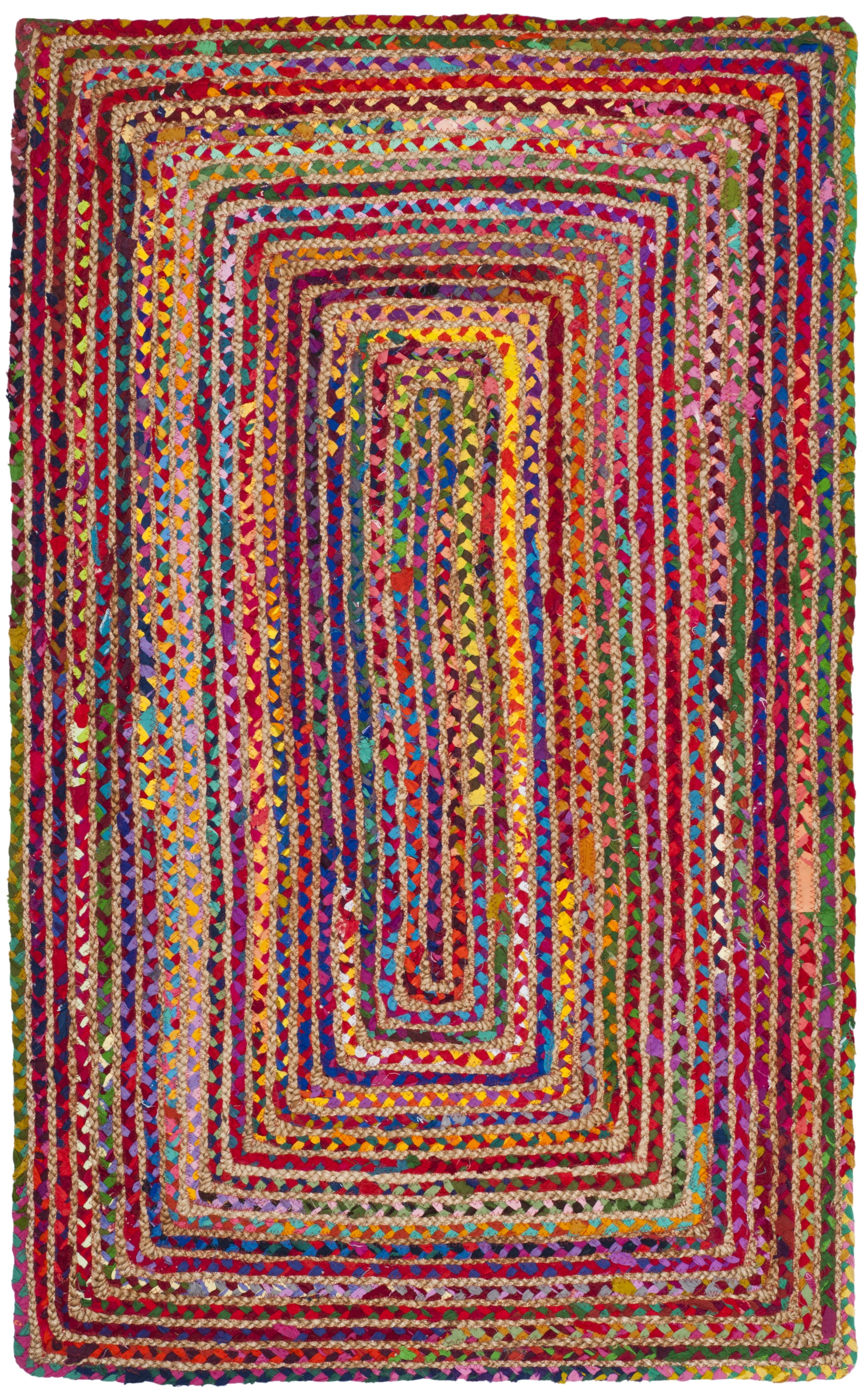 Coastal Charm Red and Multicolor Handwoven Cotton Area Rug - 3' x 5'