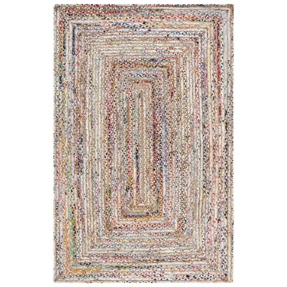 SAFAVIEH Cape Cod Miah Braided Area Rug, 5' x 8', Beige/Multi