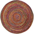 thumbnail image 1 of SAFAVIEH Cape Cod Miah Braided Area Rug, 8' x 8' Round, Red/Multi, 1 of 6