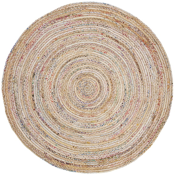SAFAVIEH Cape Cod Miah Geometric Area Rug, Beige/Multi, 10' x 10' Round