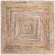 SAFAVIEH Cape Cod Miah Geometric Area Rug, Beige/Multi, 10' x 10' Square