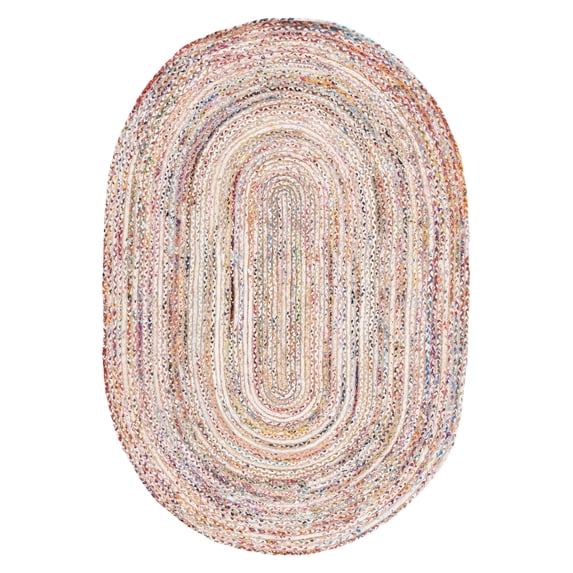 SAFAVIEH Cape Cod Miah Geometric Area Rug, Beige/Multi, 7'6" x 9'6" Oval