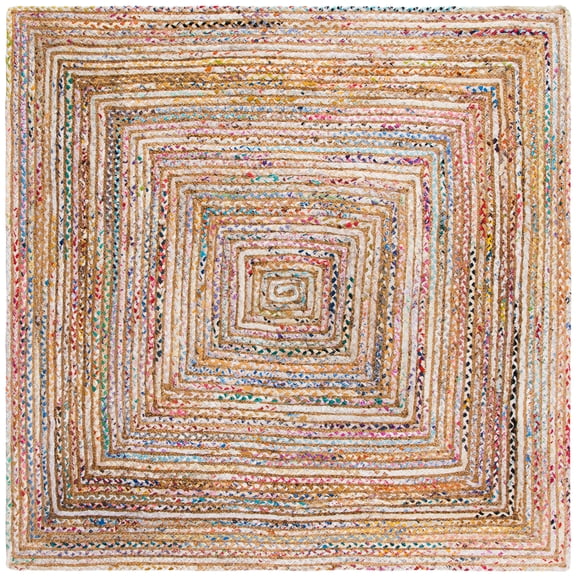 SAFAVIEH Cape Cod Miah Geometric Area Rug, Beige/Multi, 7' x 7' Square