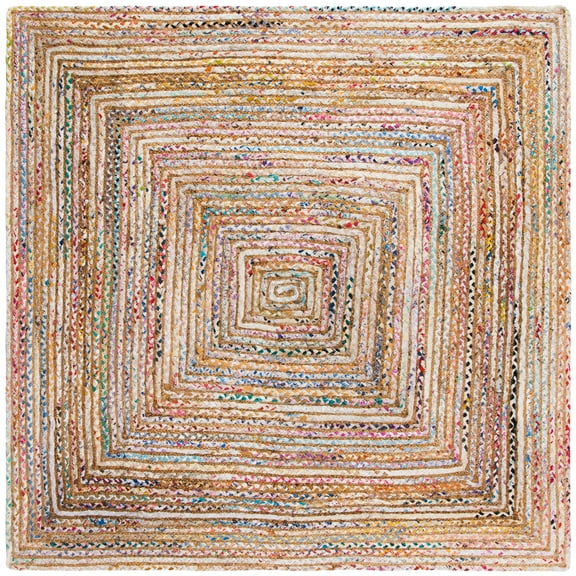 SAFAVIEH Cape Cod Miah Geometric Area Rug, Beige/Multi, 9' x 9' Square