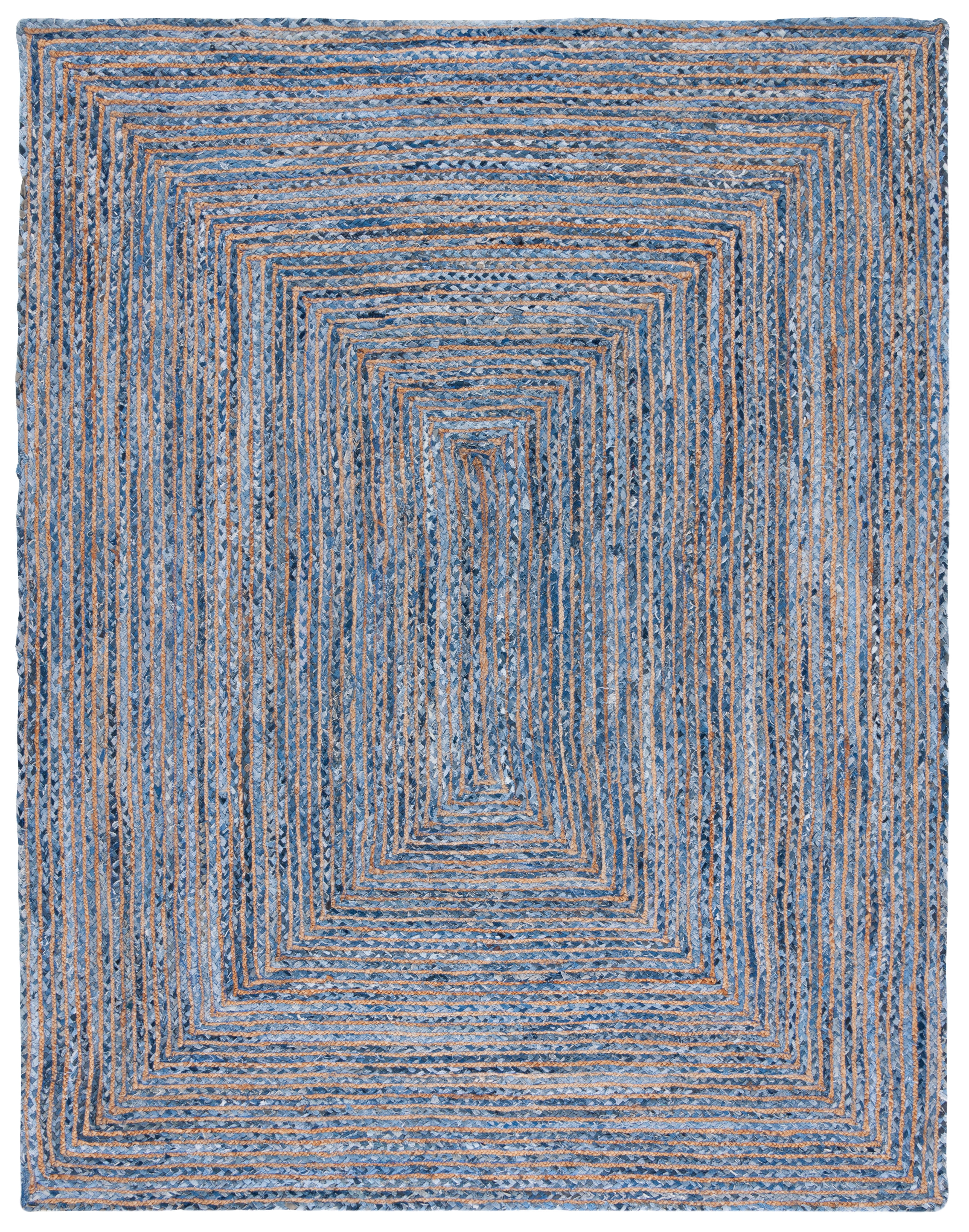SAFAVIEH Cape Cod Miah Geometric Area Rug, Blue/Natural, 10' x 14'