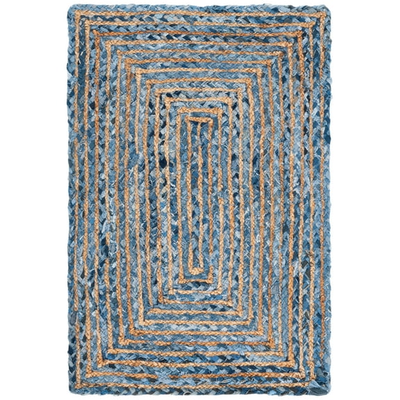 SAFAVIEH Cape Cod Miah Geometric Area Rug, Blue/Natural, 2' x 3'