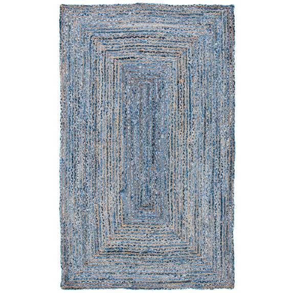 SAFAVIEH Cape Cod Miah Geometric Area Rug, Blue/Natural, 5' x 8'