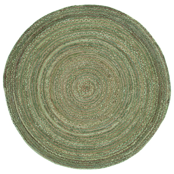 SAFAVIEH Cape Cod Miah Geometric Area Rug, Green/Natural, 6' x 6' Round