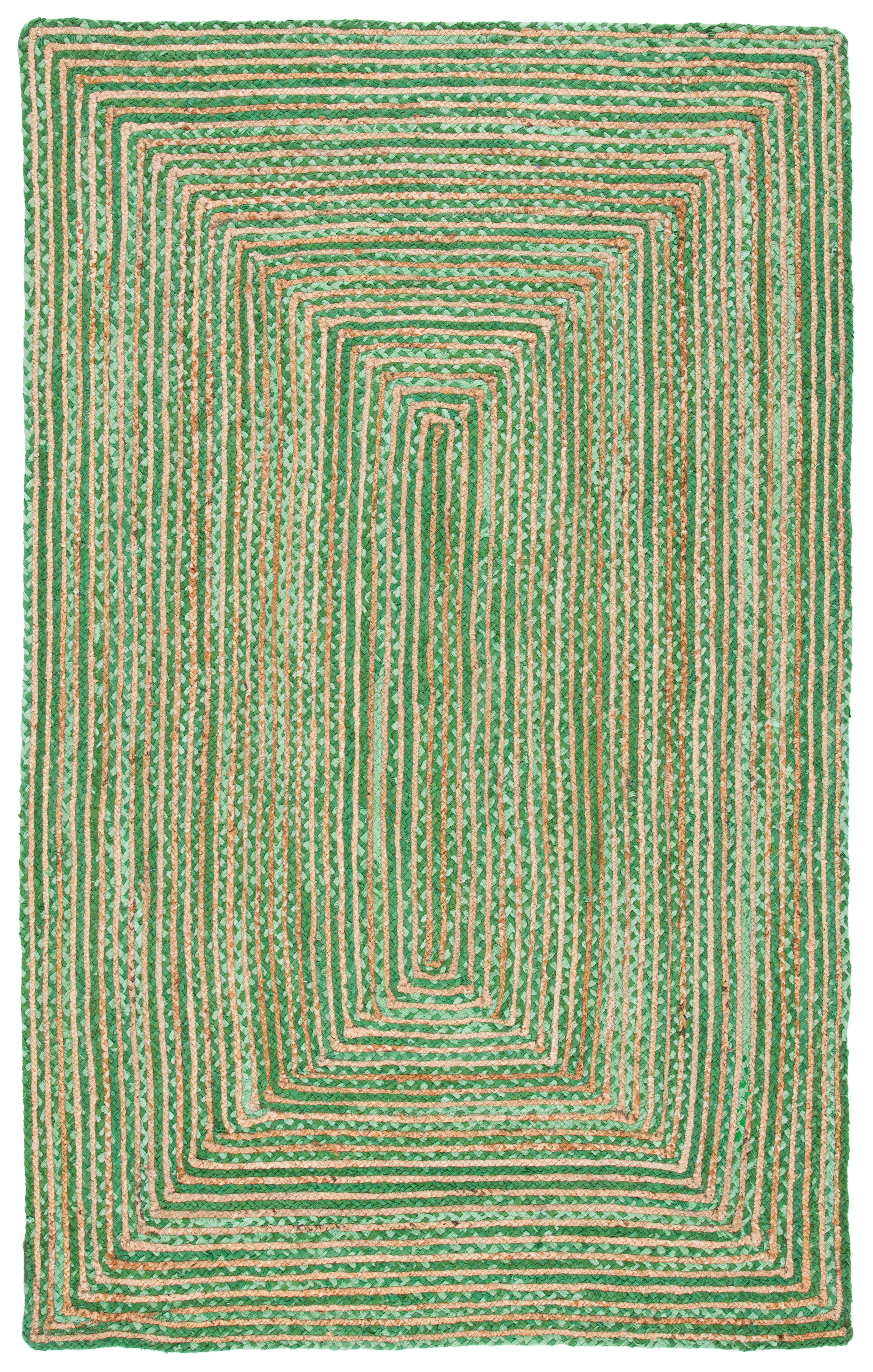 SAFAVIEH Cape Cod Miah Geometric Area Rug, Green/Natural, 6' x 9'