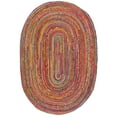 thumbnail image 1 of SAFAVIEH Cape Cod Miah Geometric Area Rug, Red/Multi, 7'6" x 9'6" Oval, 1 of 8
