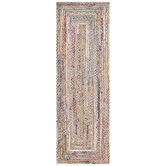SAFAVIEH Cape Cod Miah Geometric Runner Rug, Beige/Multi, 2'3" x 22'