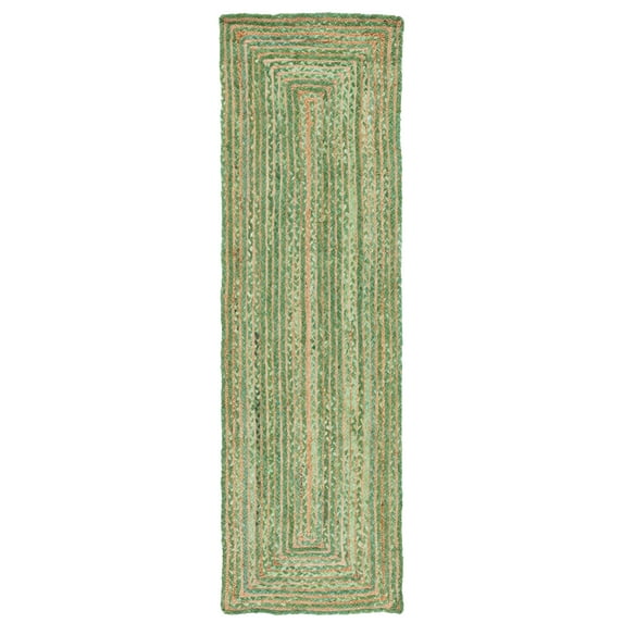 SAFAVIEH Cape Cod Miah Geometric Runner Rug, Green/Natural, 2'3" x 10'