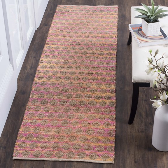 SAFAVIEH Cape Cod Machayla Geometric Runner Rug, Orange/Natural, 2'3" x 8'
