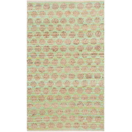 Cape Cod Green and Natural Hand-Knotted Cotton Area Rug