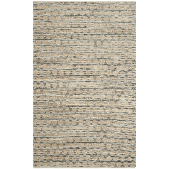 SAFAVIEH Cape Cod Machayla Geometric Area Rug, Black/Natural, 5' x 8'