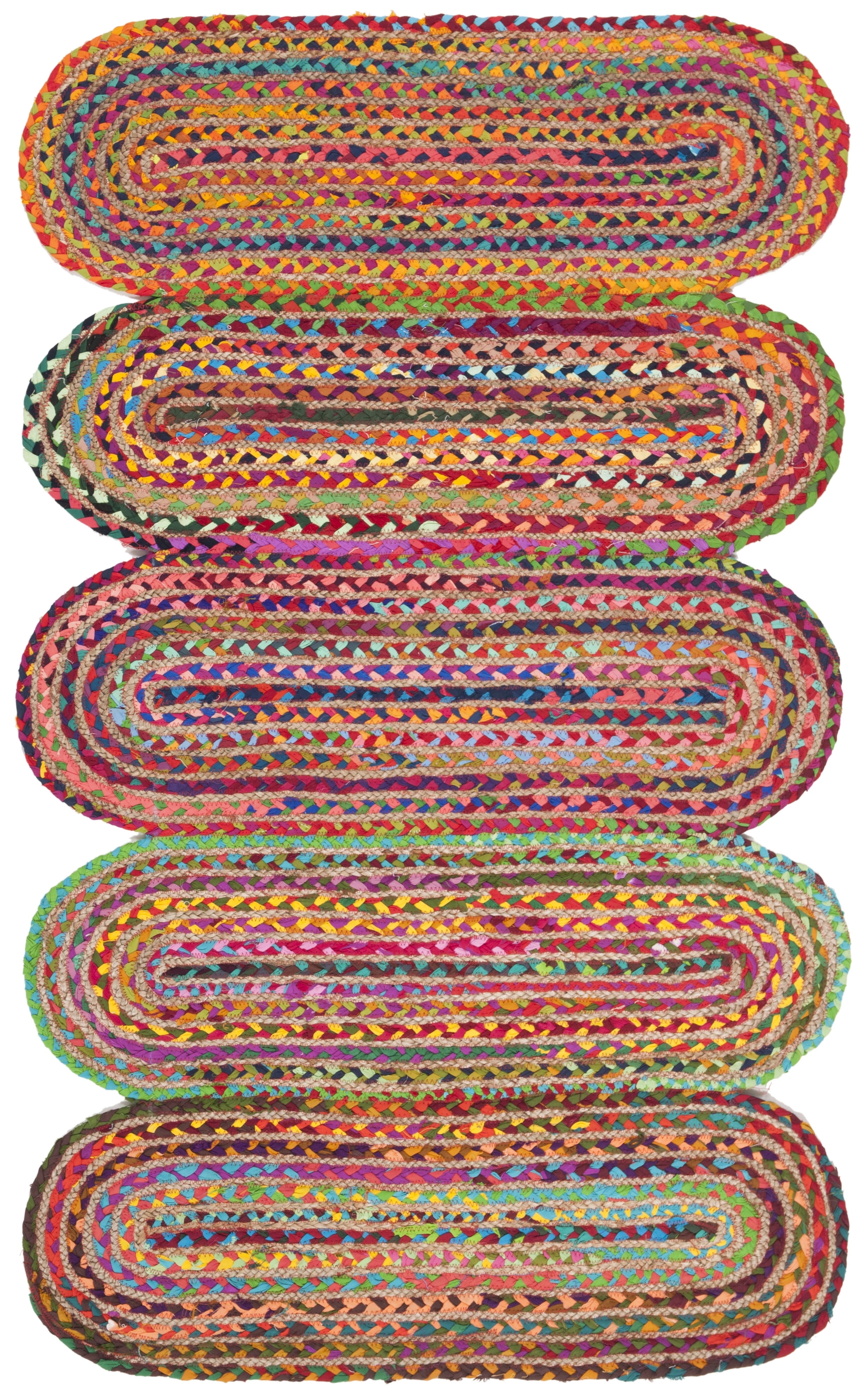 Multicolor Hand-Knotted Cotton Area Rug, 3' x 5'