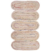 SAFAVIEH Cape Cod Nowell Striped Braided Area Rug, 3' x 5', Ivory/Multi