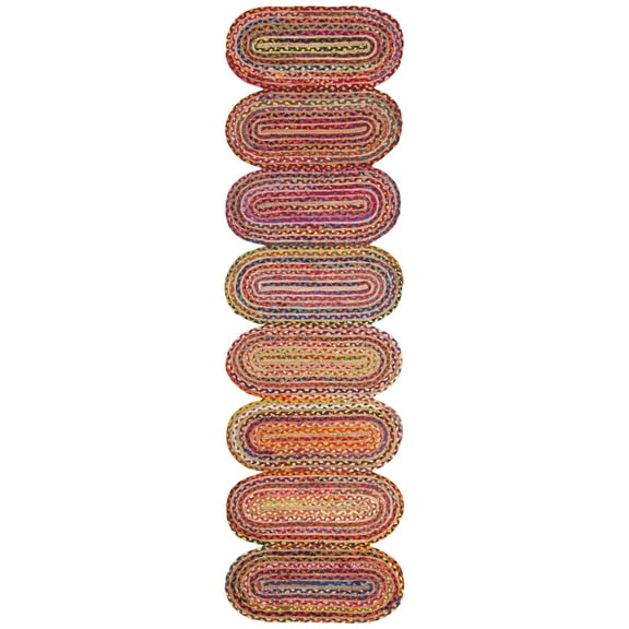 SAFAVIEH Cape Cod Nowell Striped Runner Rug, Red/Multi, 2'3" x 8'