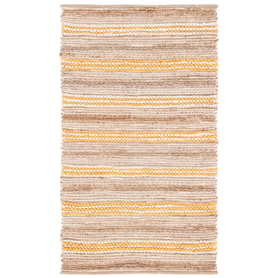 SAFAVIEH Cape Cod Paden Geometric Area Rug, Natural/Orange, 3' x 5'