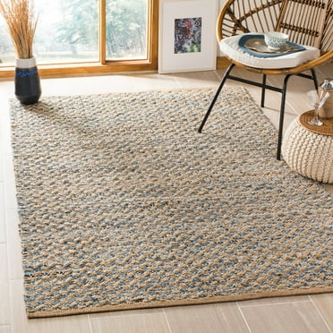 SAFAVIEH Cape Cod Phylliss Geometric Area Rug, Blue/Natural, 4' x 6'