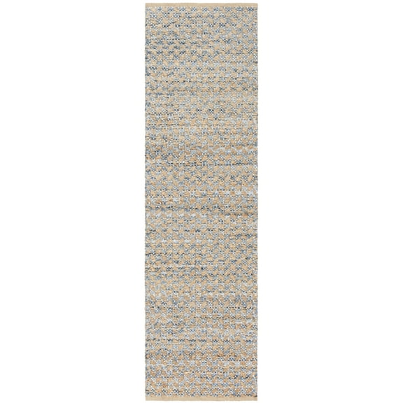 SAFAVIEH Cape Cod Phylliss Geometric Runner Rug, Blue/Natural, 2'3" x 12'