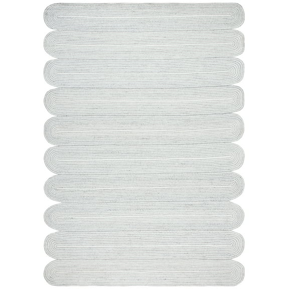 SAFAVIEH Cape Cod Randell Abstract Polyester Area Rug, Grey/Ivory, 8' x 10'