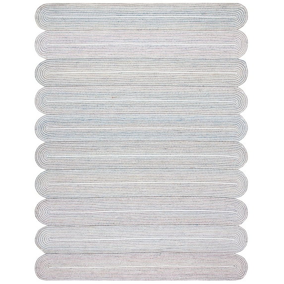 SAFAVIEH Cape Cod Randell Abstract Polyester Area Rug, Ivory/Green, 6' x 9'