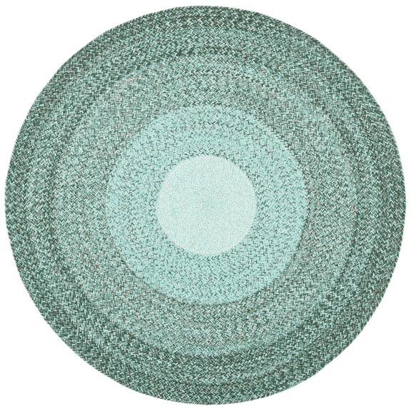 SAFAVIEH Cape Cod Richmal Geometric Cotton Area Rug, Green, 3' x 3' Round
