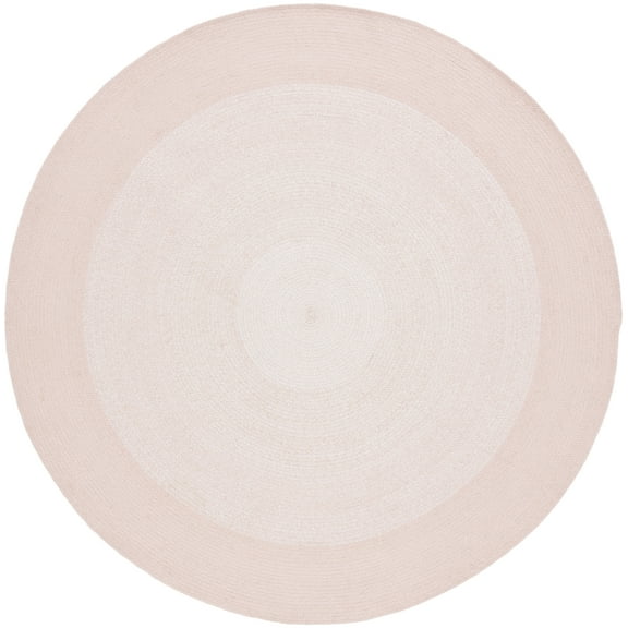 SAFAVIEH Cape Cod Richmal Geometric Cotton Area Rug, Pink, 5' x 5' Round