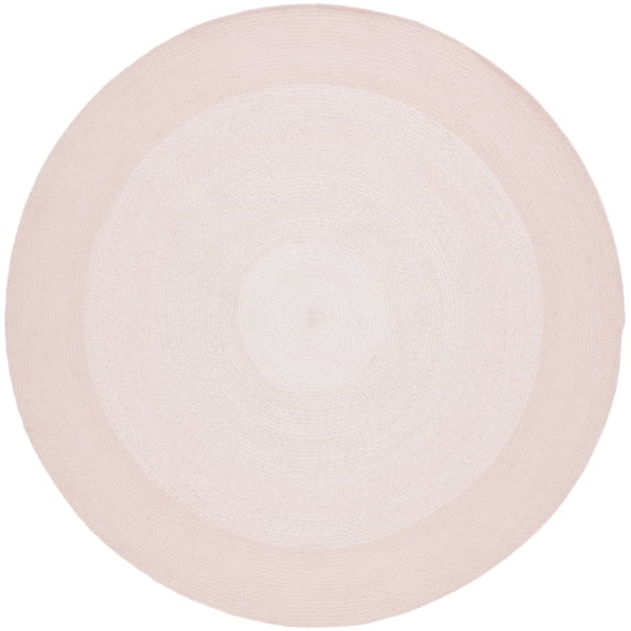 SAFAVIEH Cape Cod Richmal Geometric Cotton Area Rug, Pink, 7' x 7' Round