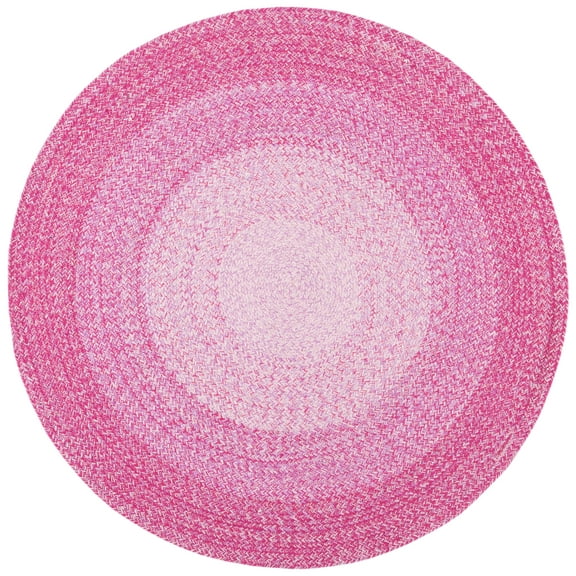 SAFAVIEH Cape Cod Richmal Geometric Cotton Area Rug, Red/Pink, 4' x 4' Round