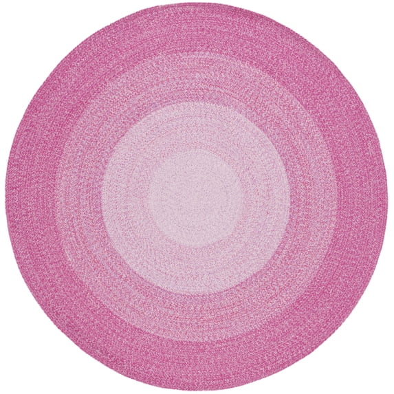 SAFAVIEH Cape Cod Richmal Geometric Cotton Area Rug, Red/Pink, 7' x 7' Round