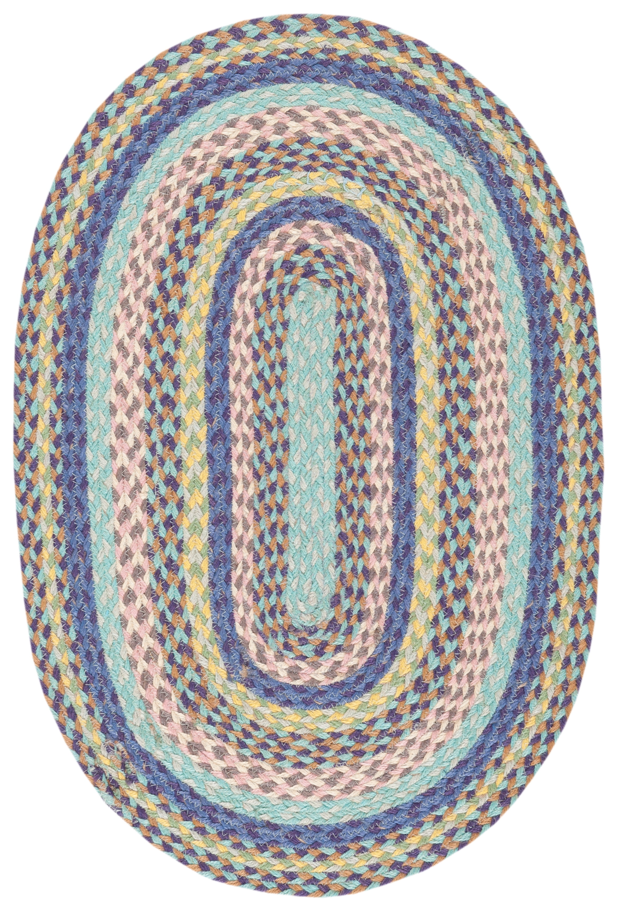 Cape Cod 3' x 5' Oval Handwoven Blue Green Jute Rug